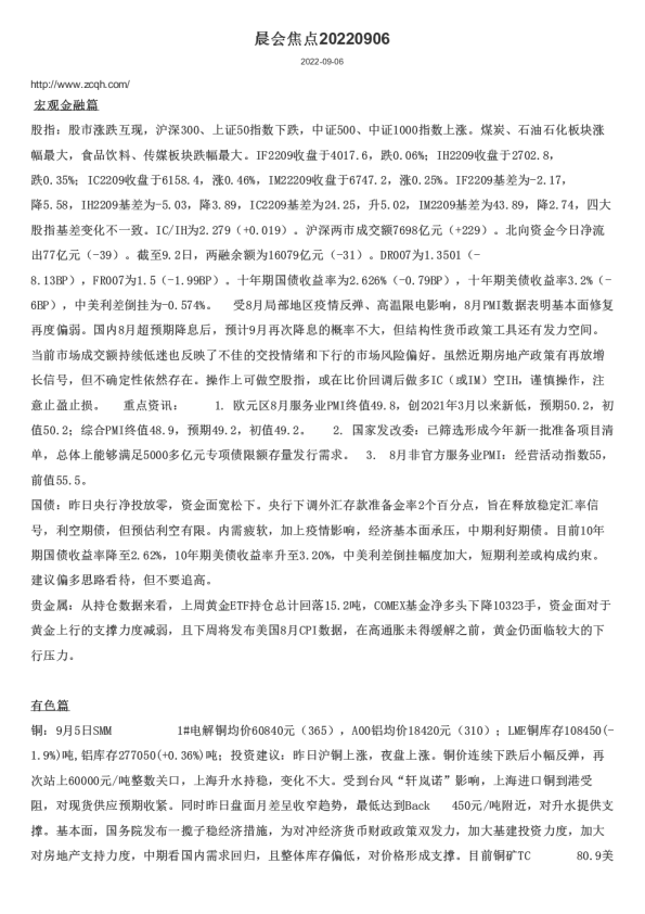 晨会焦点