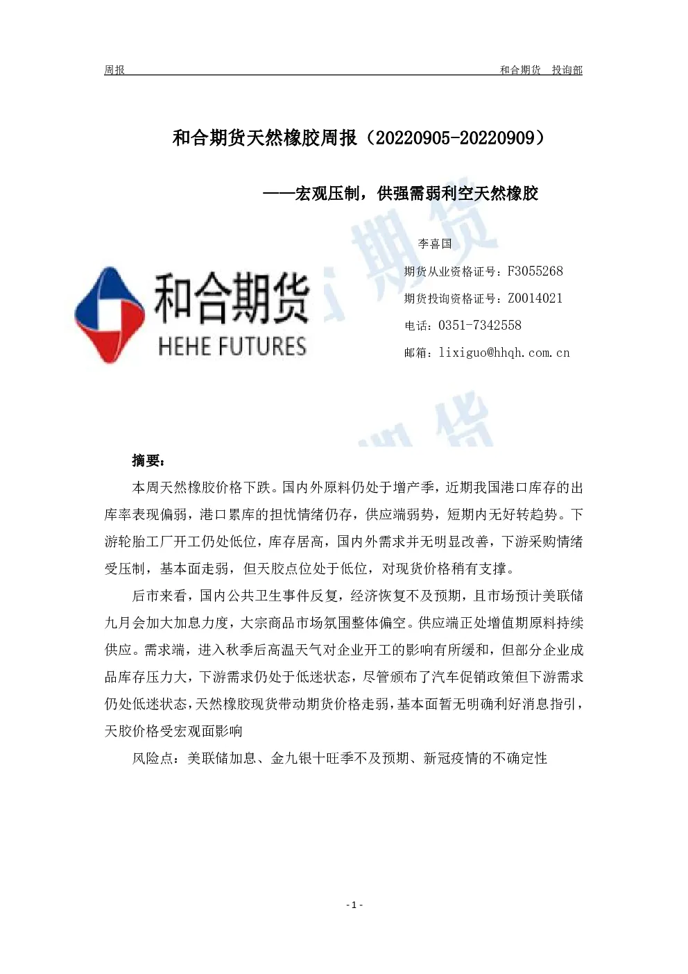 报告封面