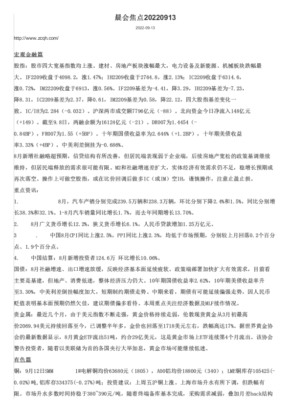 晨会焦点