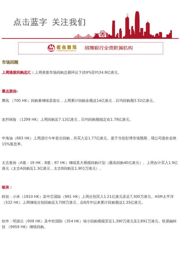 招财日报2022.9.20|港股回购总汇