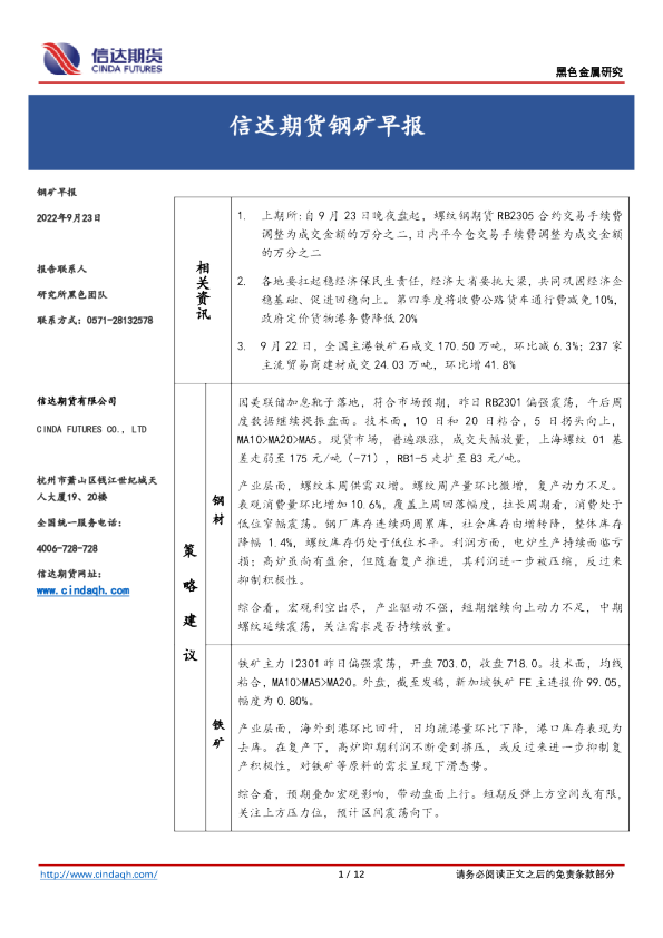 钢矿早报