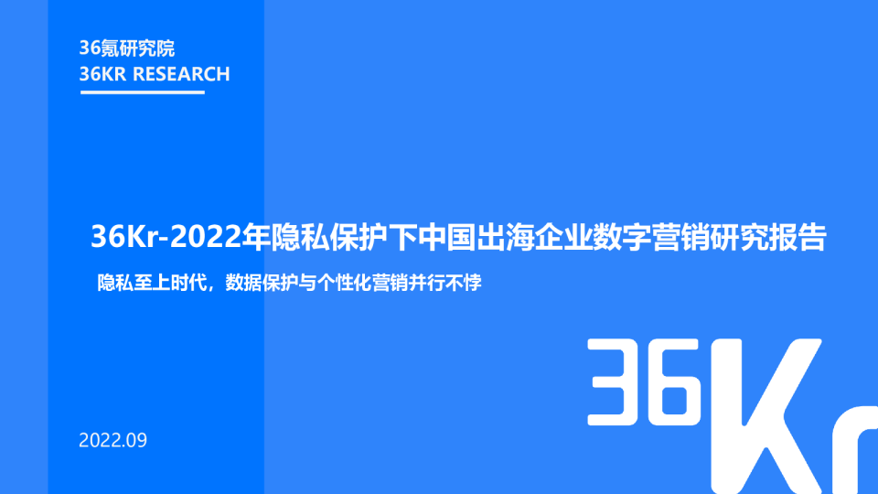 2022年隐私保护下的出海企业营销研究报告