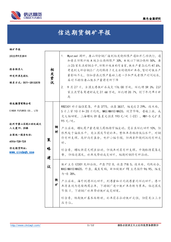 钢矿早报