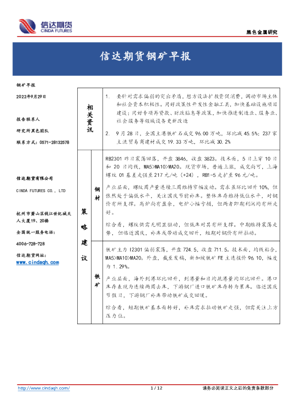 钢矿早报