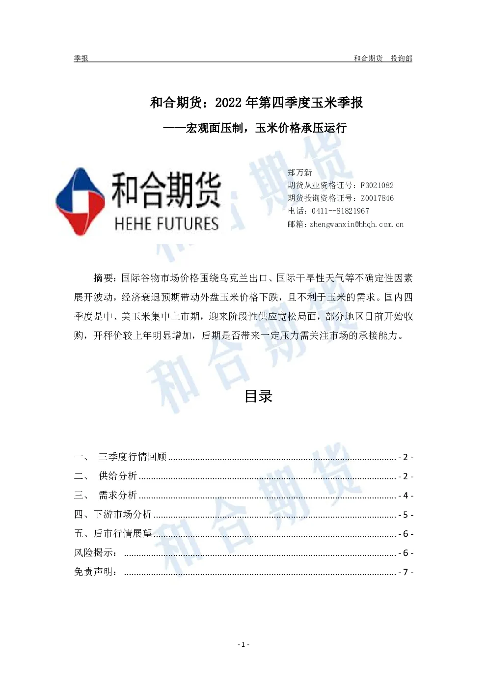 报告封面