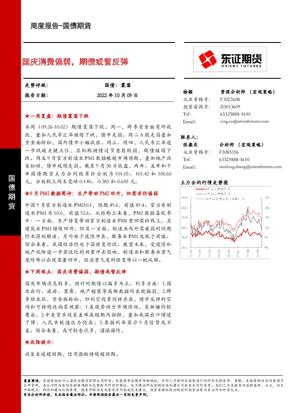 国庆消费偏弱，期债或暂反弹