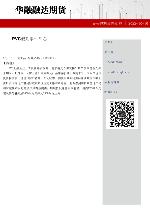 PVC假期事件汇总