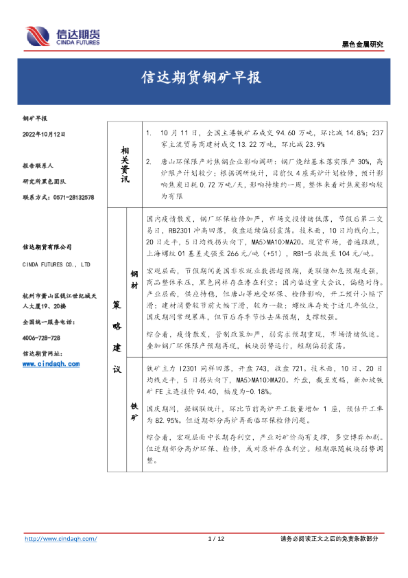 钢矿早报