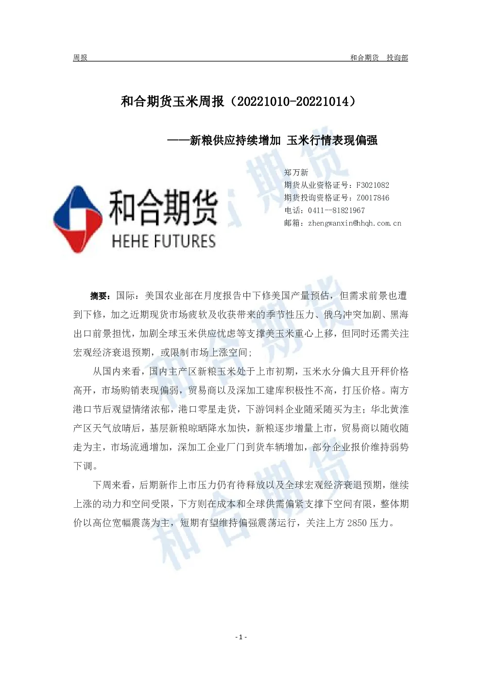 报告封面