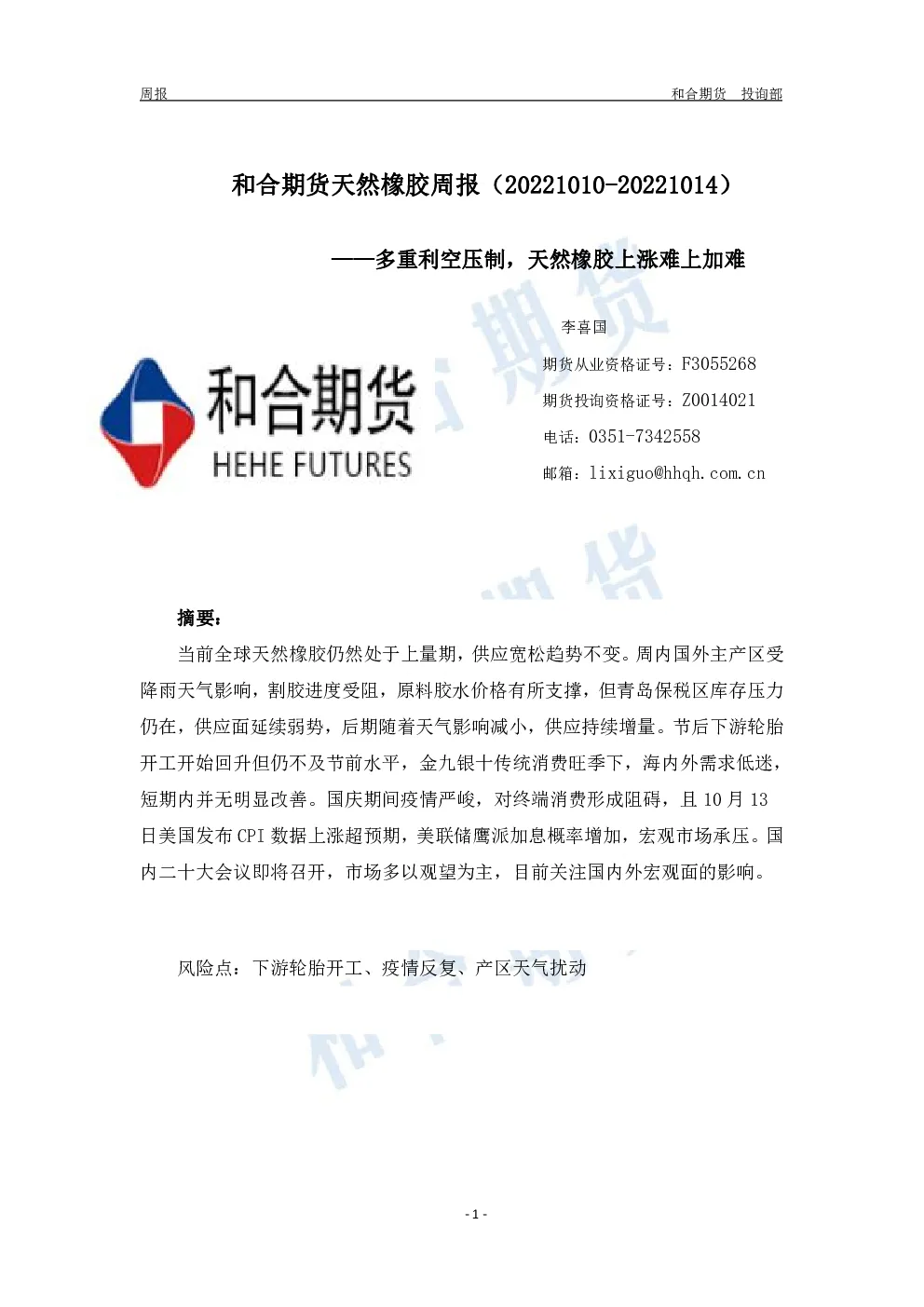 报告封面