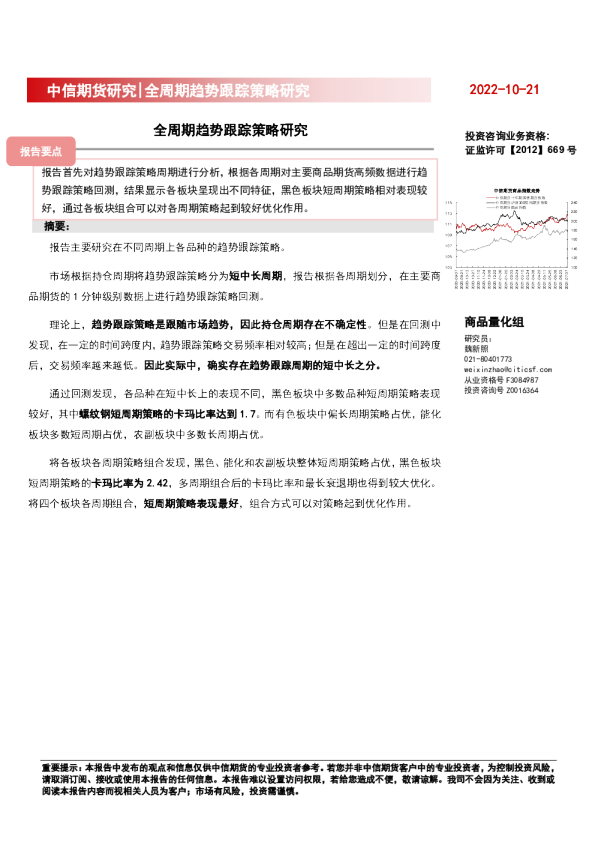 全周期趋势跟踪策略研究