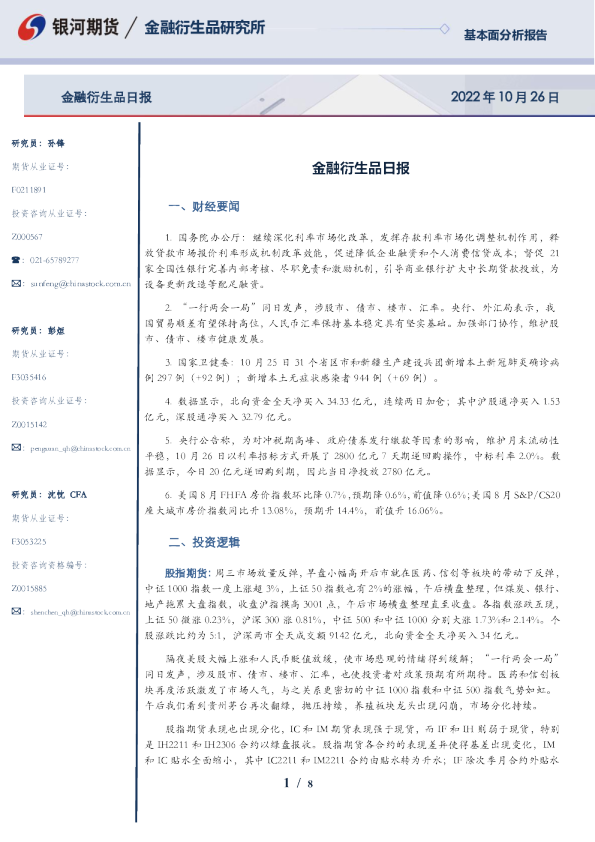 金融衍生品日报