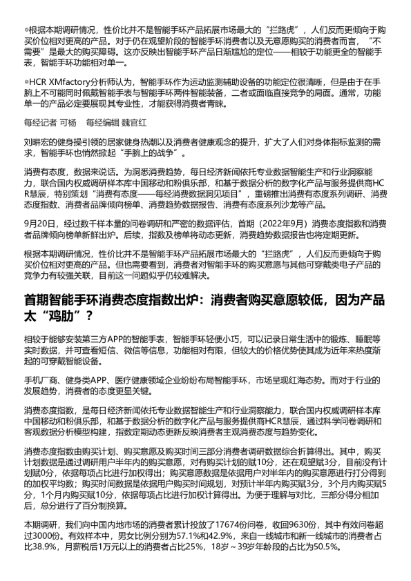 2022年智能手环消费趋势数据报告