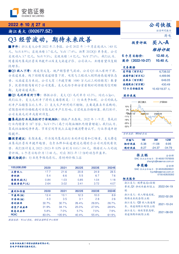 Q3经营波动，期待未来改善