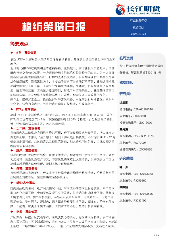棉纺策略日报