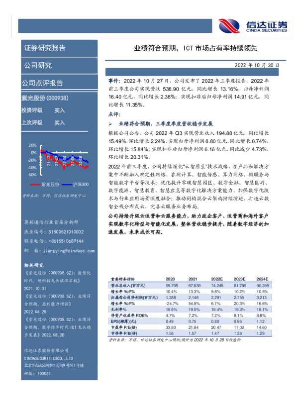 业绩符合预期，ICT市场占有率持续领先
