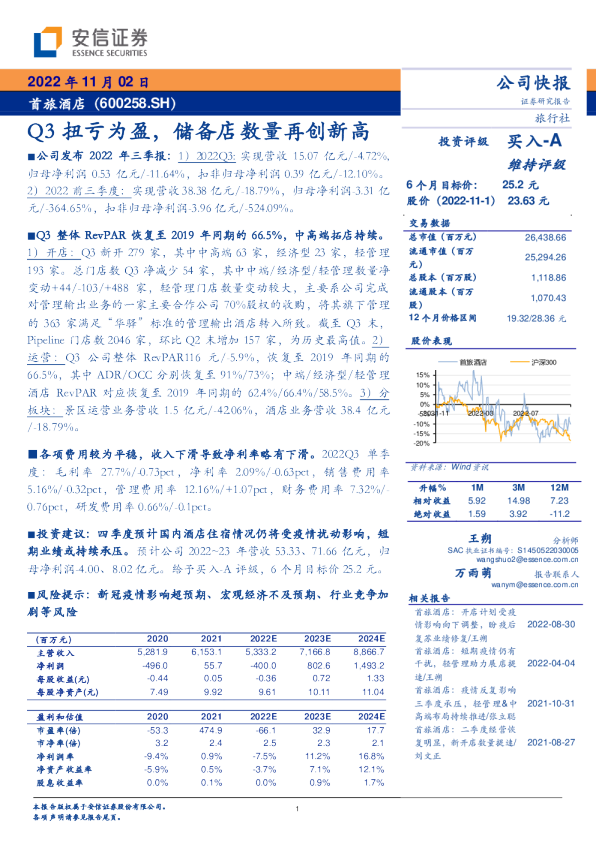 Q3扭亏为盈，储备店数量再创新高