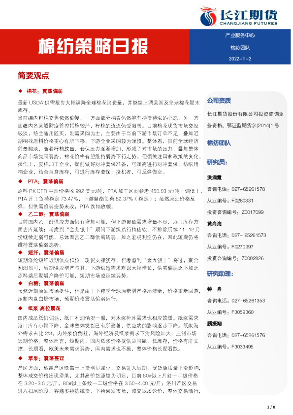 棉纺策略日报