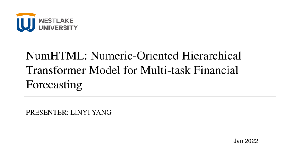 20 NumHTML 面向数字的分层转换器 ， 用于多任务财务预测