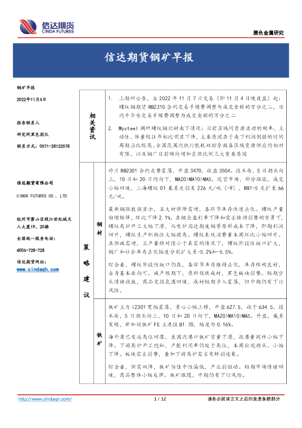 钢矿早报