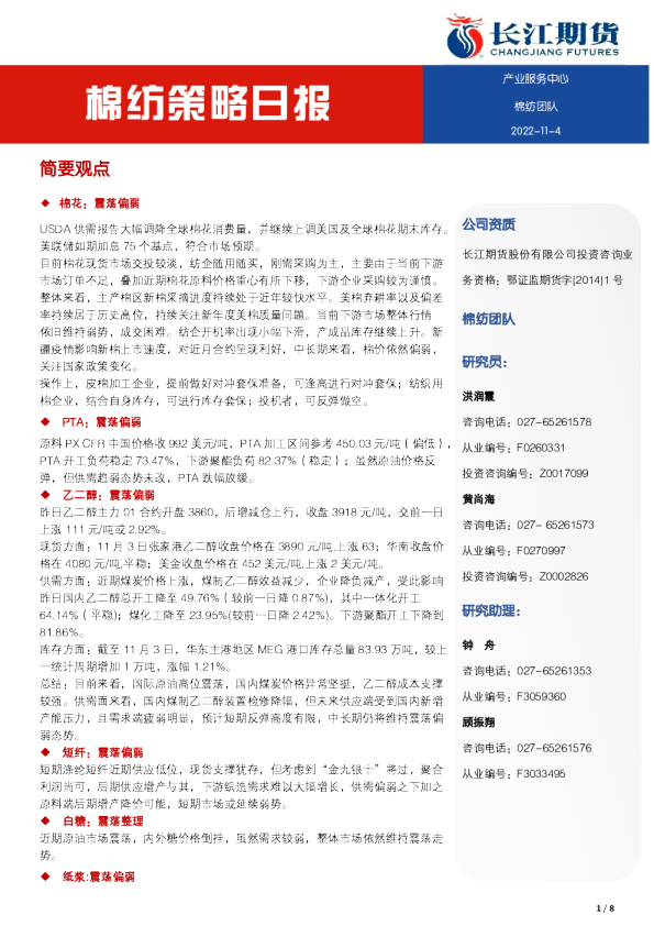 棉纺策略日报