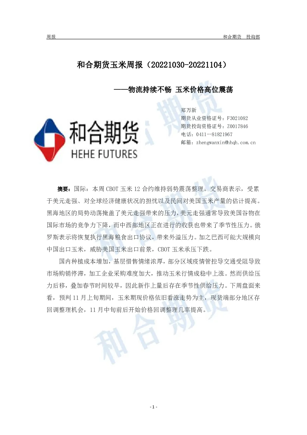 报告封面