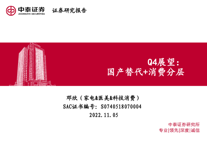 Q4展望：国产替代+消费分层