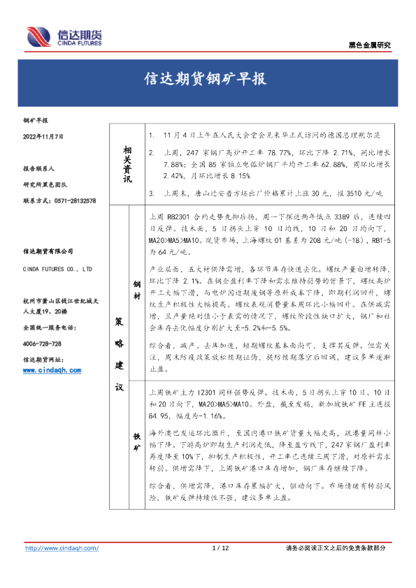 钢矿早报