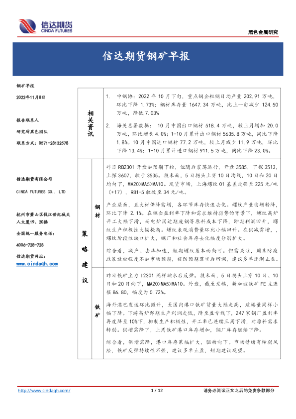 钢矿早报