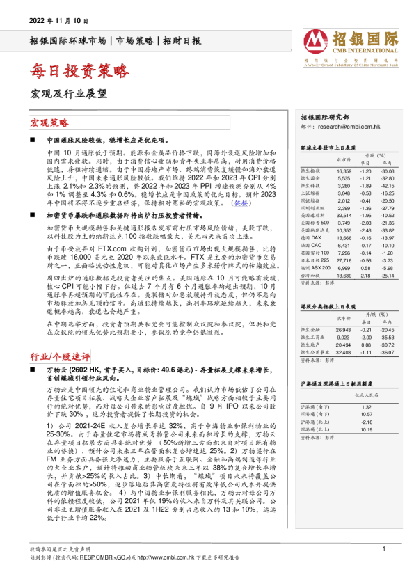 招财日报：每日投资策略