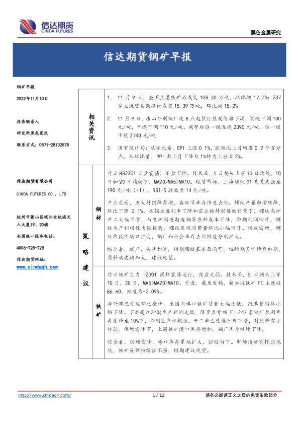 钢矿早报