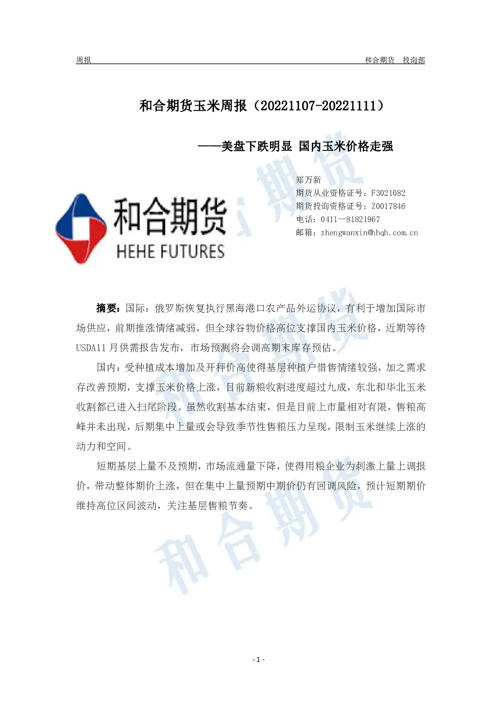 报告封面
