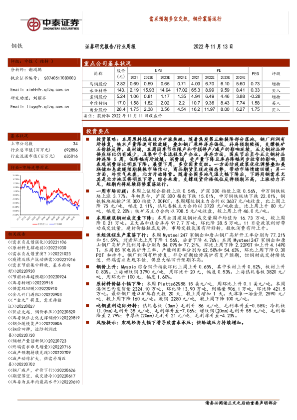 需求预期多空交织，钢价震荡运行