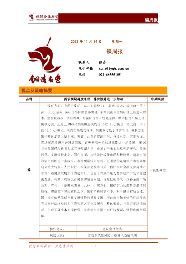 镍周报