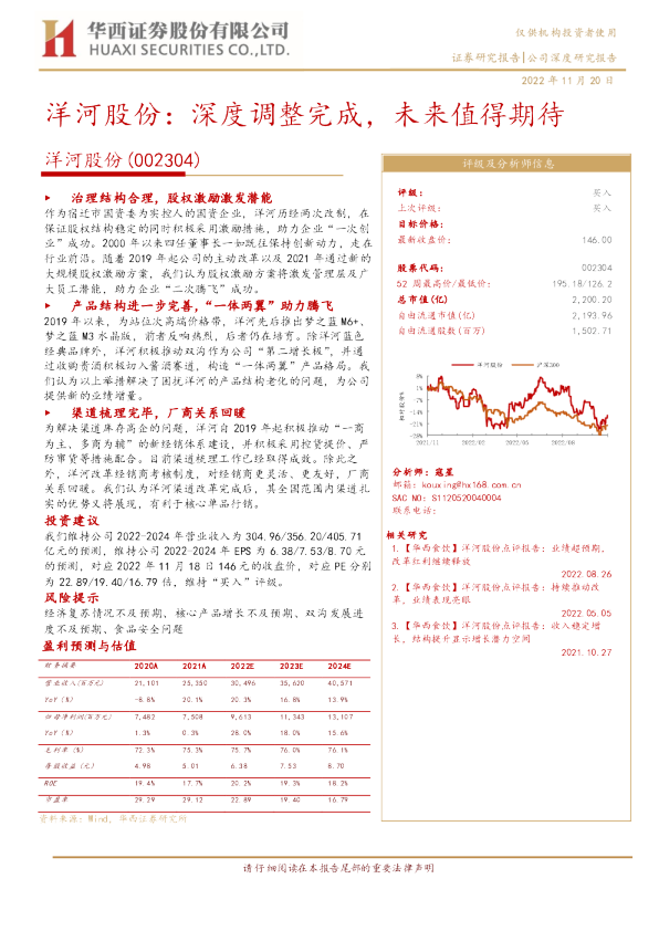 洋河股份：深度调整完成，未来值得期待