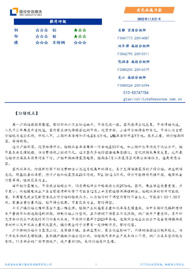 有色金属日报