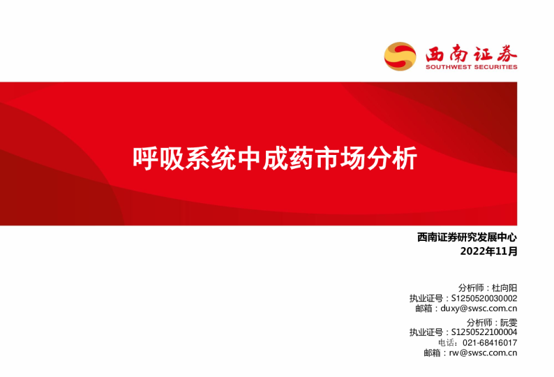 呼吸系统中成药市场分析