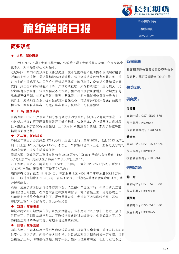 棉纺策略日报