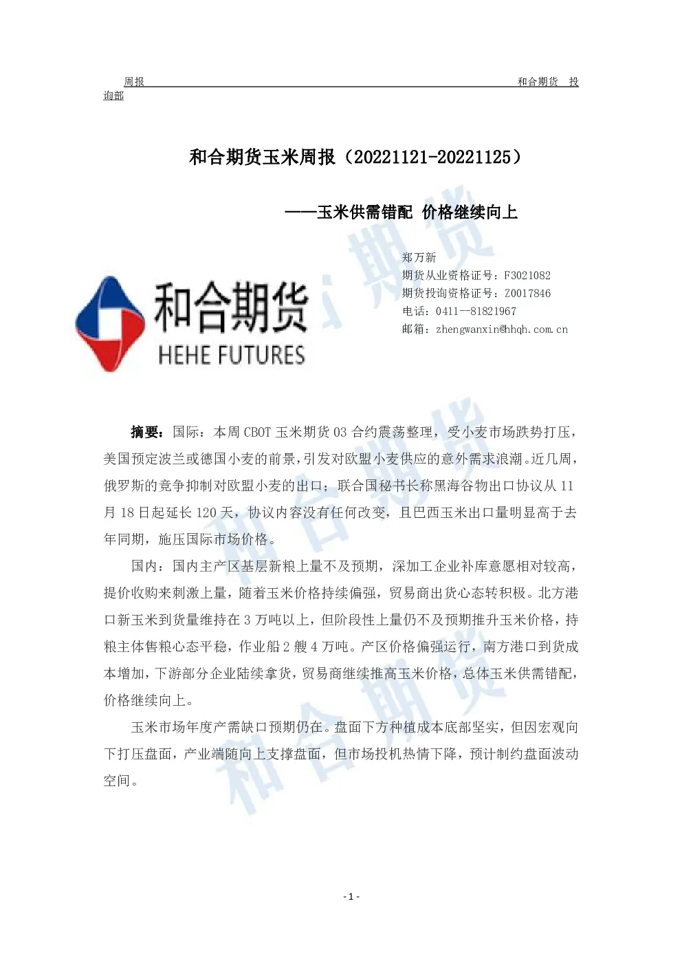 报告封面