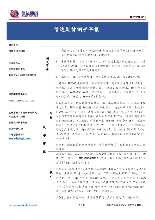 钢矿早报
