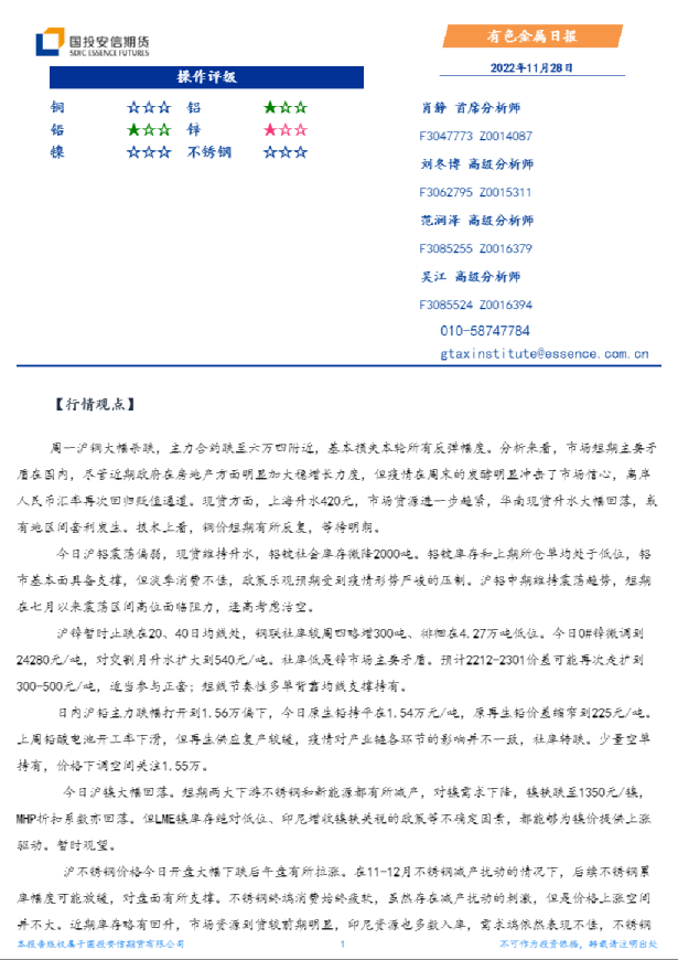 有色金属日报