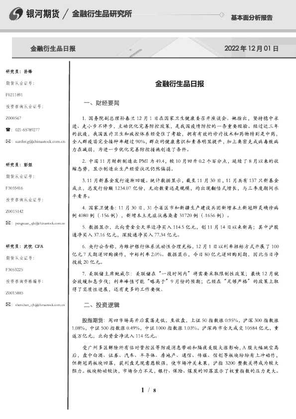 金融衍生品日报