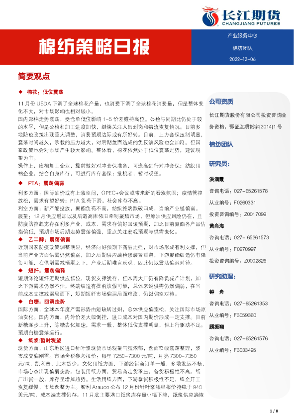 棉纺策略日报
