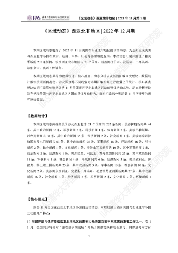 2022年12月期《区域动态》西亚北非地区 
