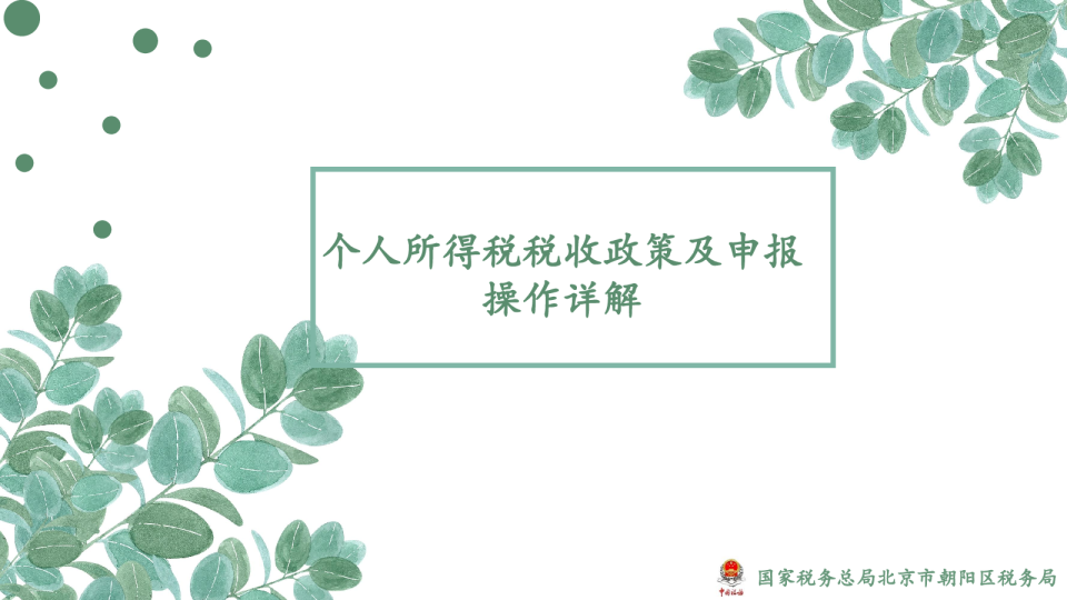 个人所得税税收政策及申报操作详解