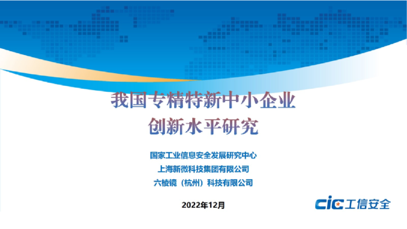 我国专精特新中小企业创新水平研究报告2022