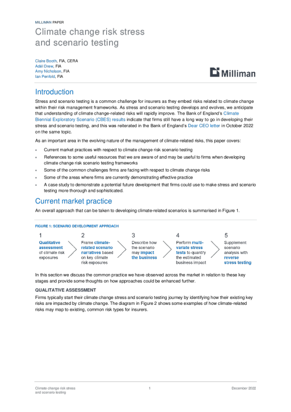 气候变化风险压力和情景测试