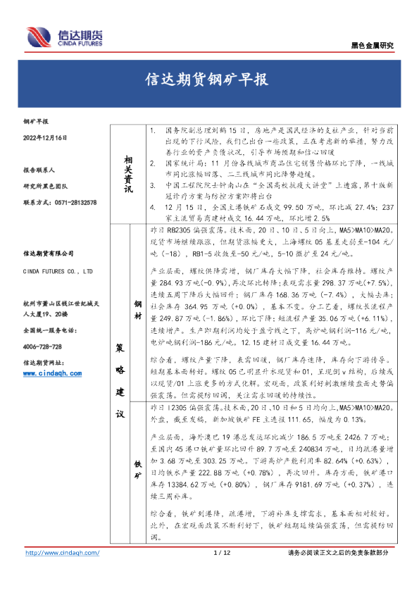 钢矿早报