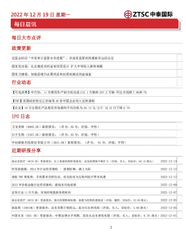 每日晨讯