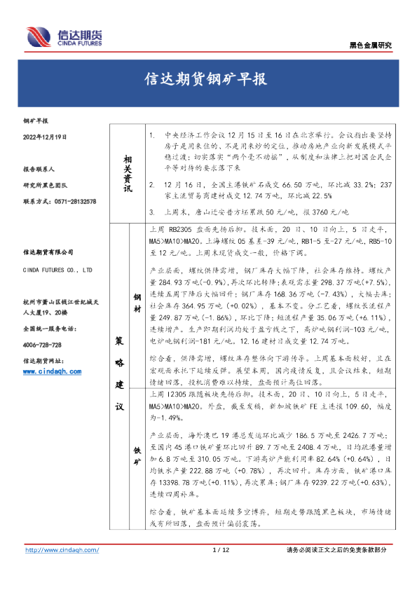 钢矿早报